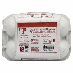 Al Ghadeer White Eggs Large 6 pcs