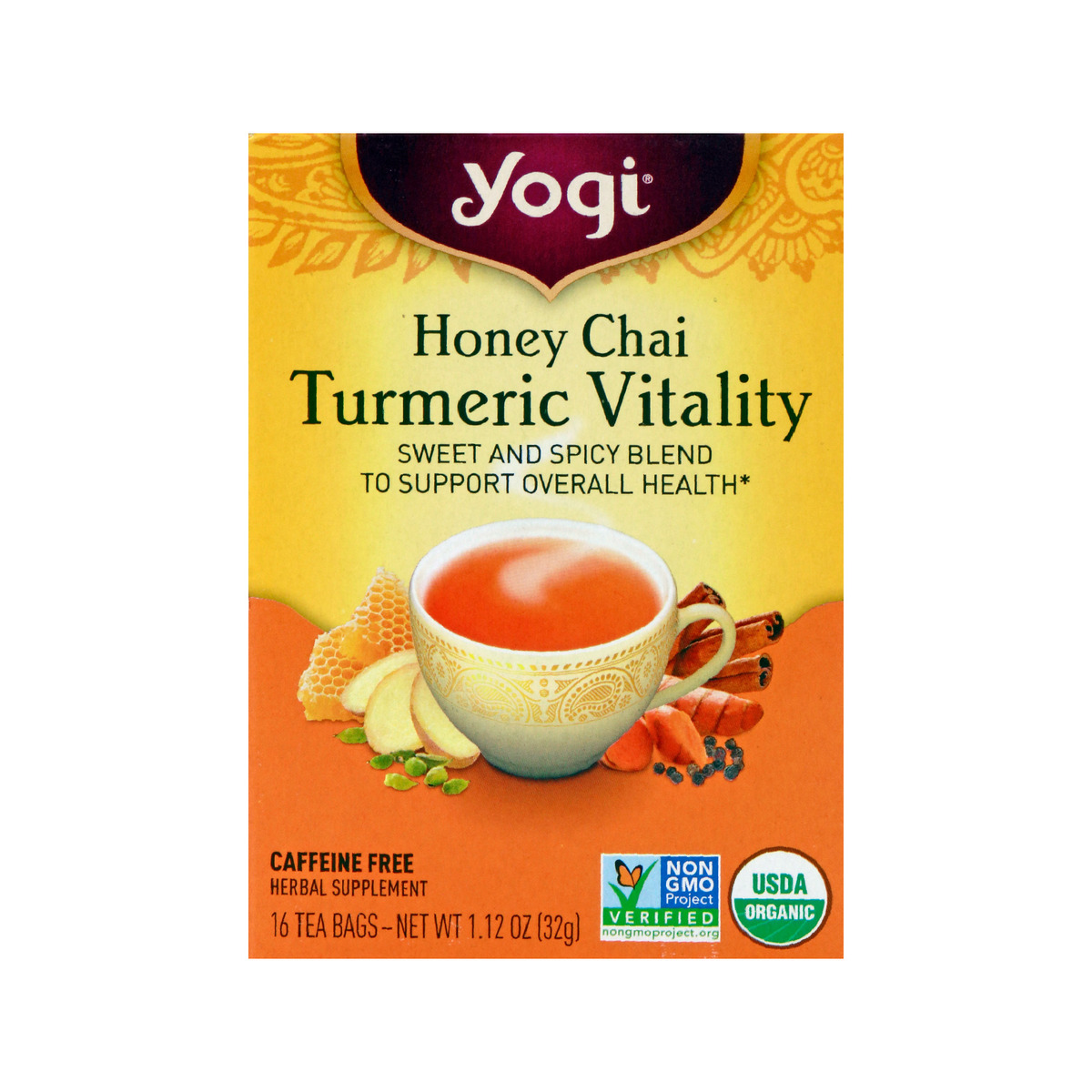 Yogi Organic Honey Chai Turmeric Vitality 16 Teabags