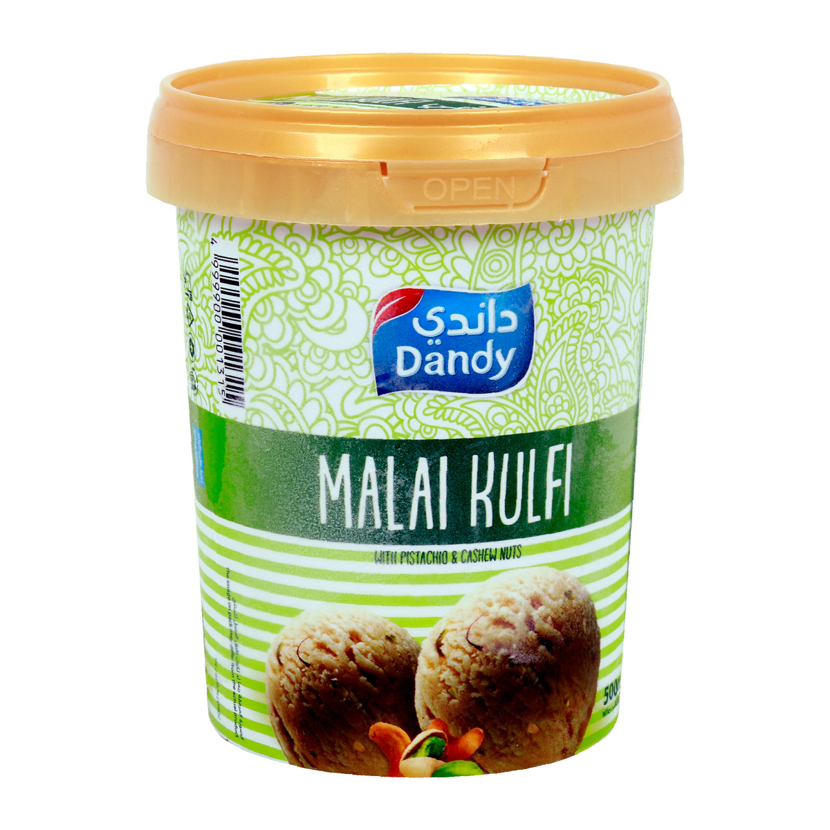 Dandy Ice Cream Malai Kulfi With Pistachio & Cashew Nuts 500 ml