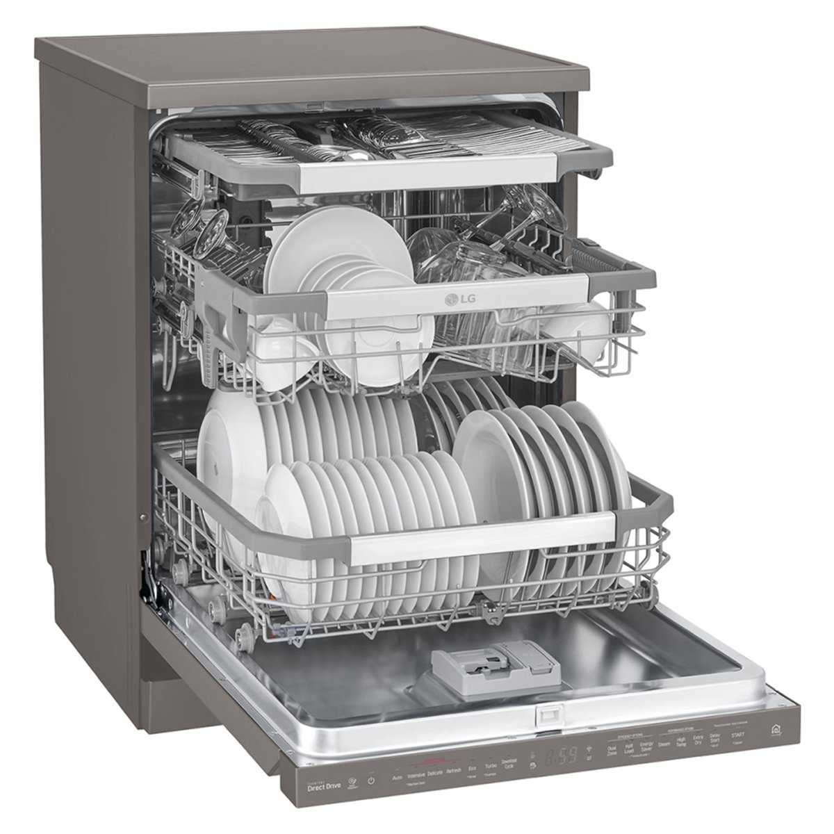 LG QuadWash Steam Dishwasher DFB227HD 8Programs