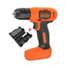 Black + Decker Cordless Drill 7.2V BDCD8 + Screwdriver Bits