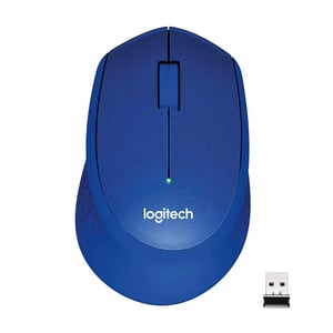 Logitech M330 Silent Plus Wireless Mouse,2.4GHz with USB Nano Receiver,Blue