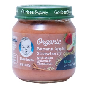 Gerber Organic Banana Apple & Strawberry 113 g