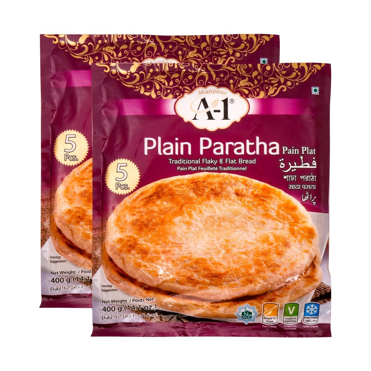 A-1 Plain Paratha 2 x 400 g