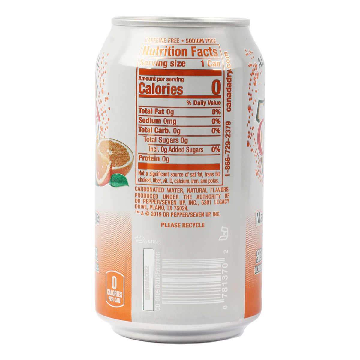 Canada Dry Mandarin Orange Sparkling Seltzer Water 355 ml