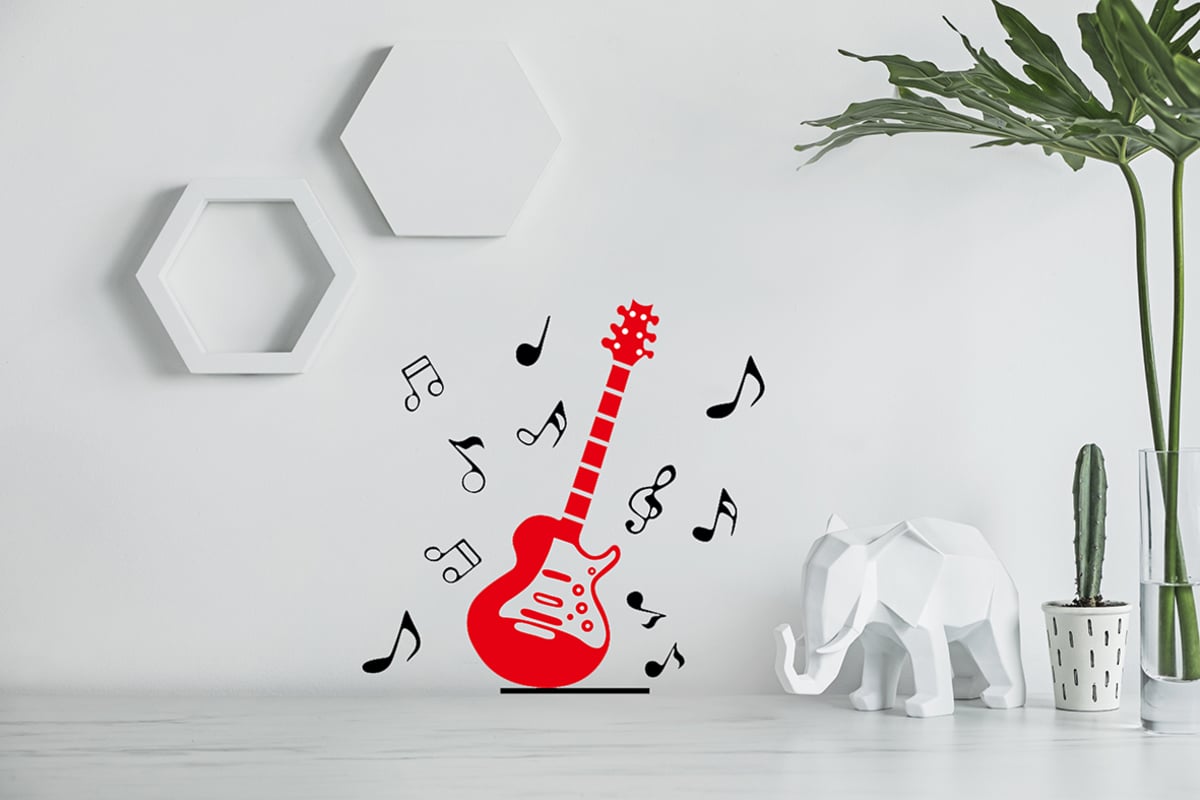 Maple Leaf Home Guitar Acrylic Wall Stickers 03 800x794mm