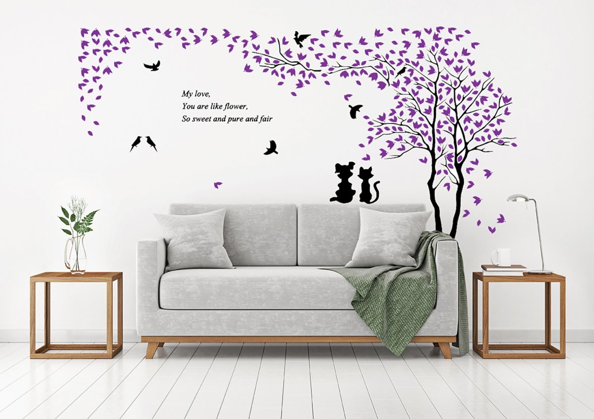 Maple Leaf Home Tree Acrylic Wall Stickers 06 3440x1800mm