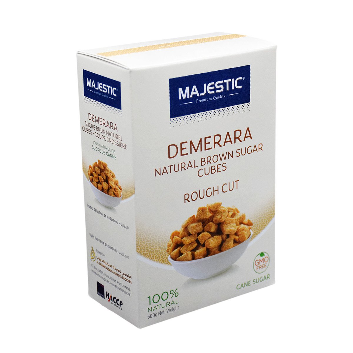 Majestic Demerara Rough Cut Natural Brown Sugar Cubes 500 g