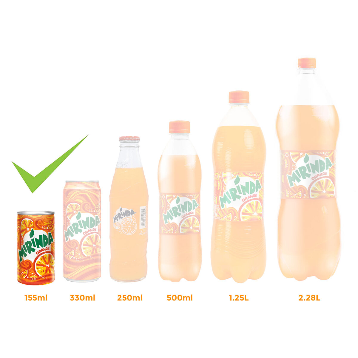 Mirinda Orange Carbonated Soft Drink Cans 155 ml
