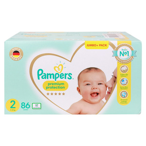 Pampers Premium Baby Diapers Size 2, 3-8kg Jumbo Pack 86pcs
