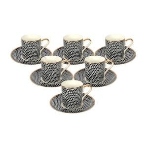 Pearl Noire Turkish Coffee Set 90cc LF161 12pcs