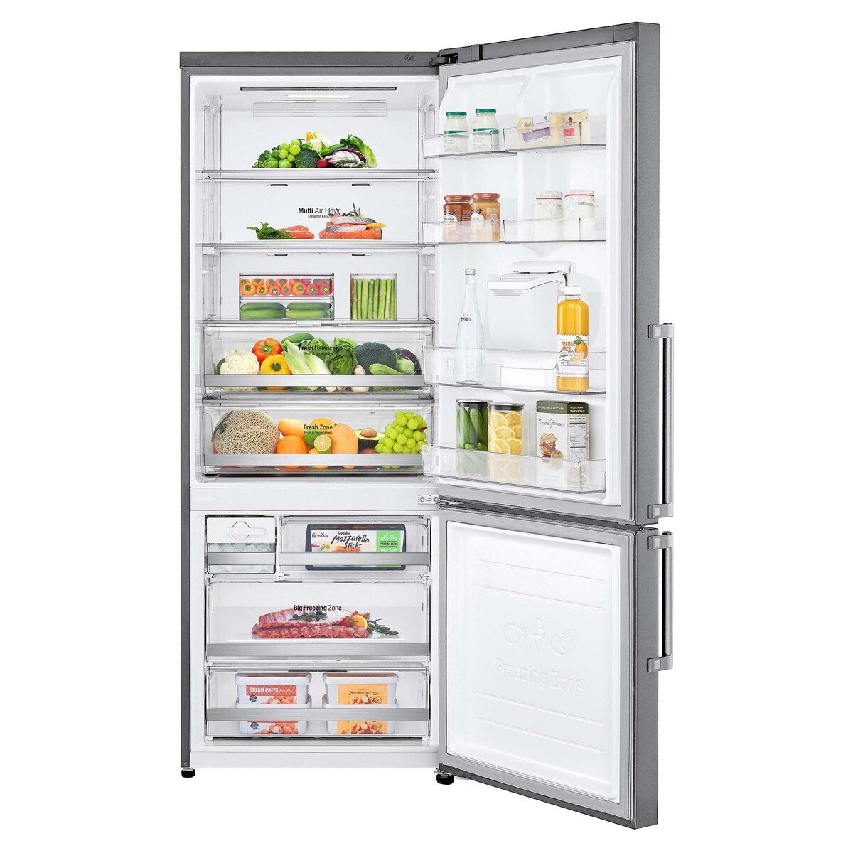 LG Bottom Freezer Refrigerator GR-F589BLCZ 446Ltr, Multi Air Flow, Moist Balance Crisper™, Smart Diagnosis™