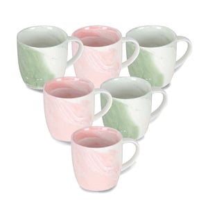 Home Color Mugs 6pcs 280cc GM38 Assorted Colors & Designs