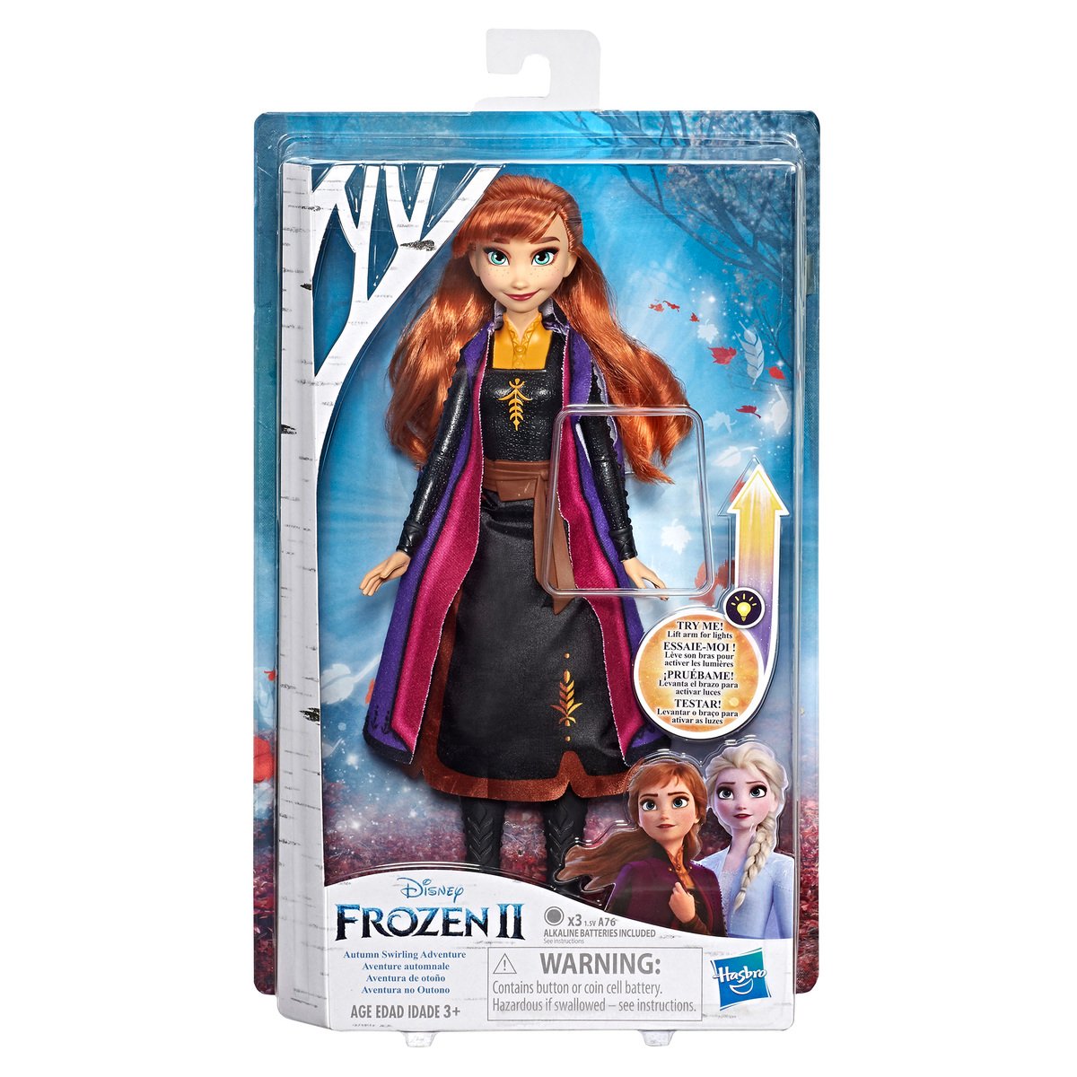 Disney Frozen-II Anna Autumn Swirling Fashion Doll Lights Up 12" E7001