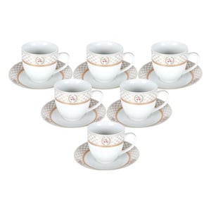 Pearl Noire Ceramic Cup & Saucer DO16157G 12 pcs
