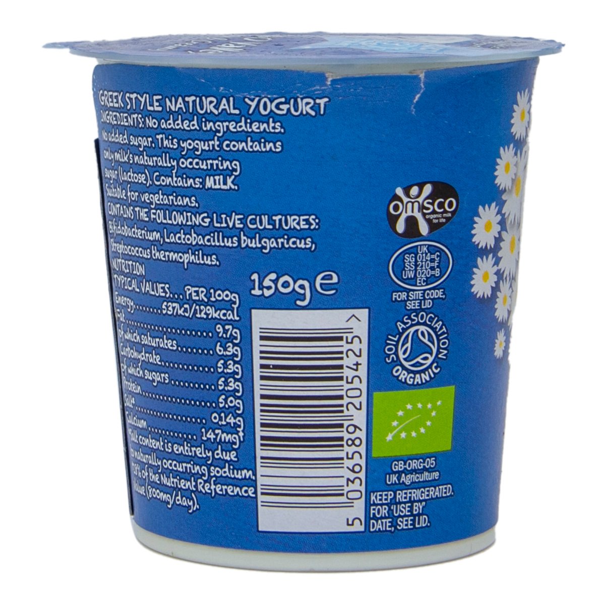 Yeo Valley Organic Greek Style Yogurt Natural Thick & Creamy 150 g