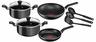 Tefal Non Stick Cookware Set Super Cook 9pcs Black B143S984