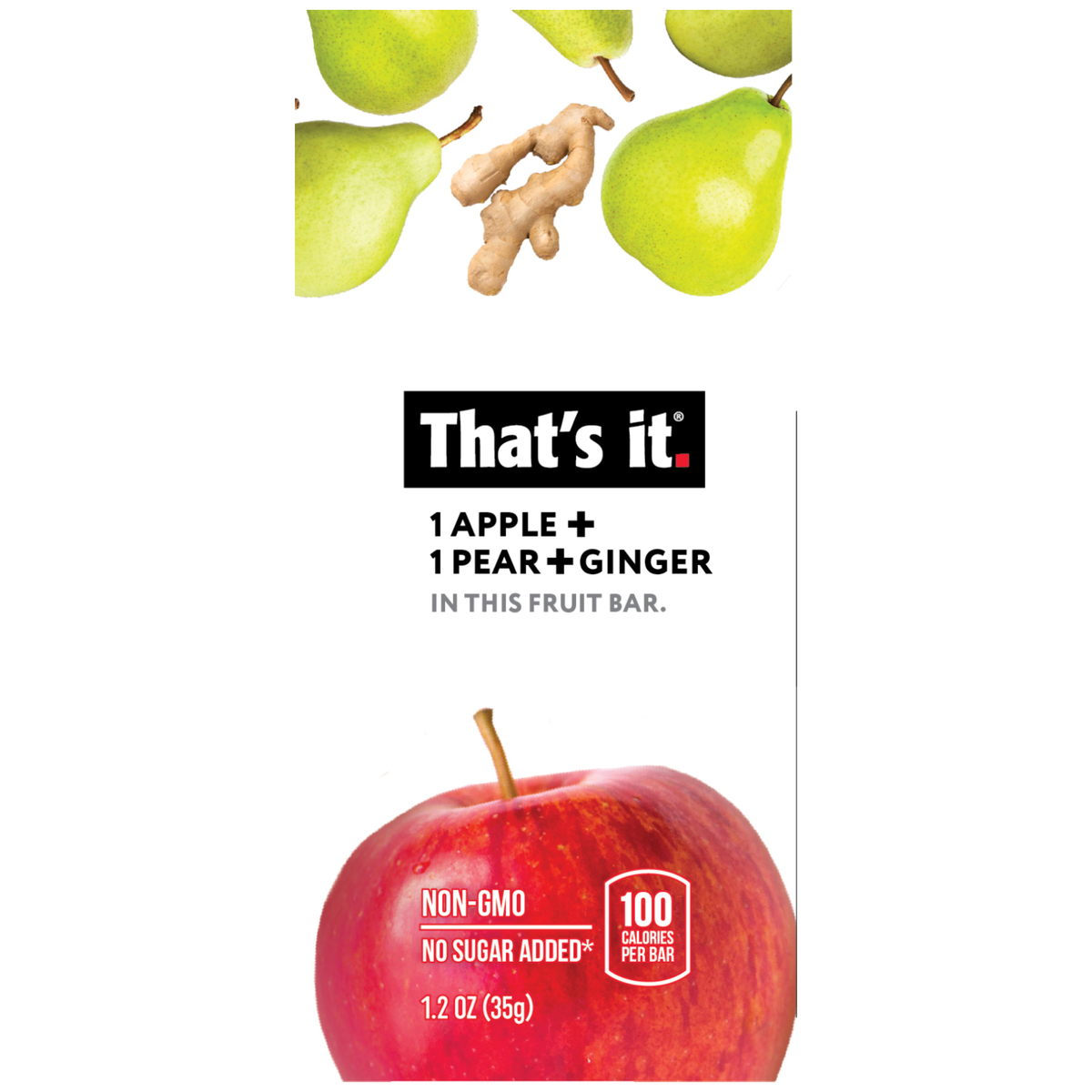 That's it Fruit Bar 1 Apple + 1 Pear + Ginger 35g