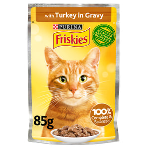 Purina Friskies Turkey Chunks in Gravy Wet Cat Food Pouch 85 g