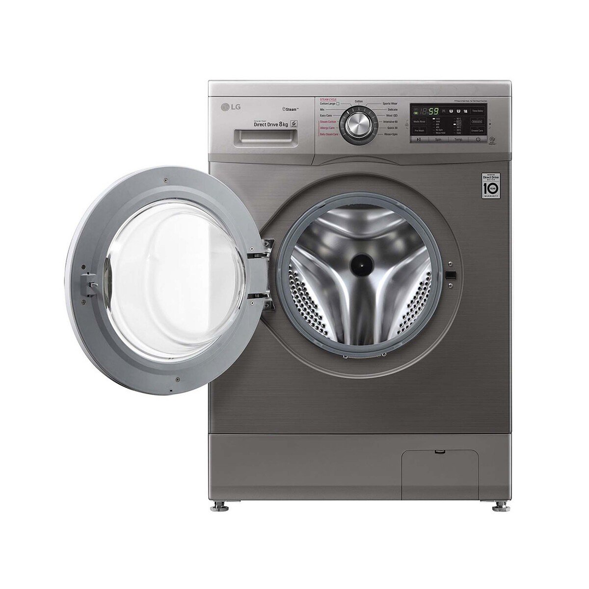 LG Front Load Washing Machine FH4G6TDY6 8KG, Sleek Design & Convinient Touch UI, Award and Proven, Inverter Direct Drive Motor