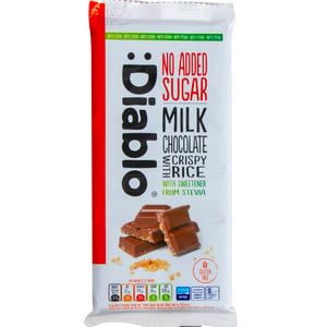 Diablo No Added Sugar Milk Chocolate With Crispy Rice 75 g
