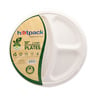 Hotpack Bio-Degradable Paper Plates 3 Comp 10" 10pcs