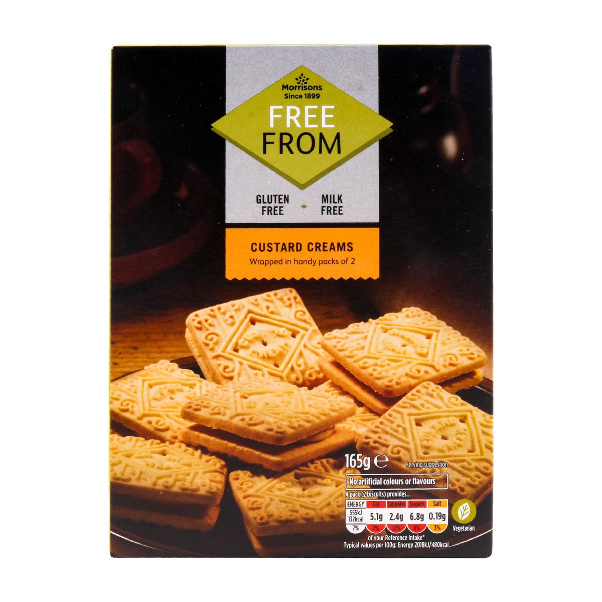 Morrisons Free From Custard Creams 165g