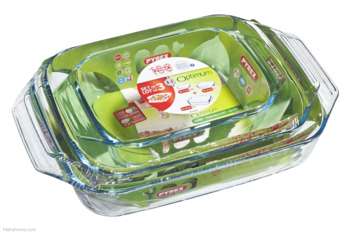 Pyrex  Rectangle Roaster 3pcs 28+35+39cm