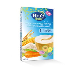 Hero Baby 8 Cereals & Vegetables With Milk From 6 Months 150 g