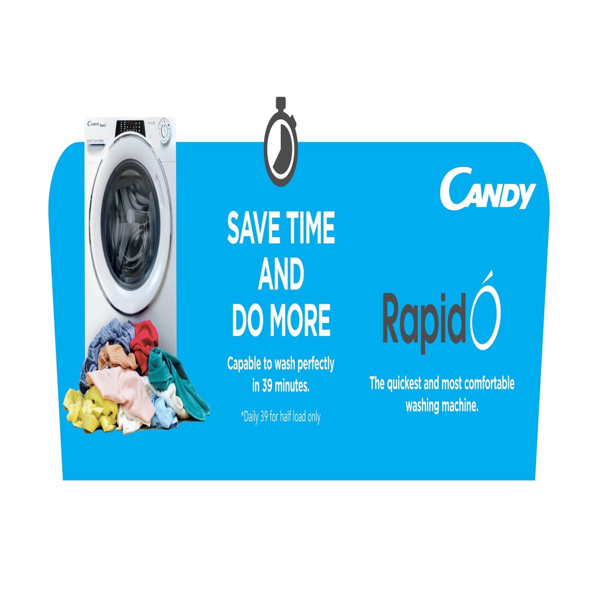 Candy Front Load Washer & Dryer Rapido 9/6KG,1400rpm,Anthracite,Wifi+BT,Steam Function,Class AAA,6 Digit Display,Inverter Motor,ROW4966DHRR/1-19