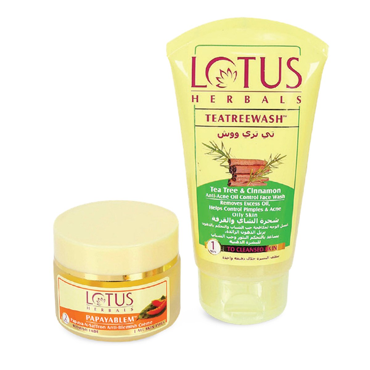 Lotus Herbals Anti-Blemish Papaya Cream 50 g + Tea Tree Face Wash 120 g