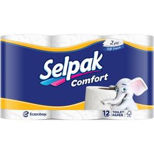 Papier de toilette 3 plis Super Soft 12 rouleaux - SELPAK - Piceri