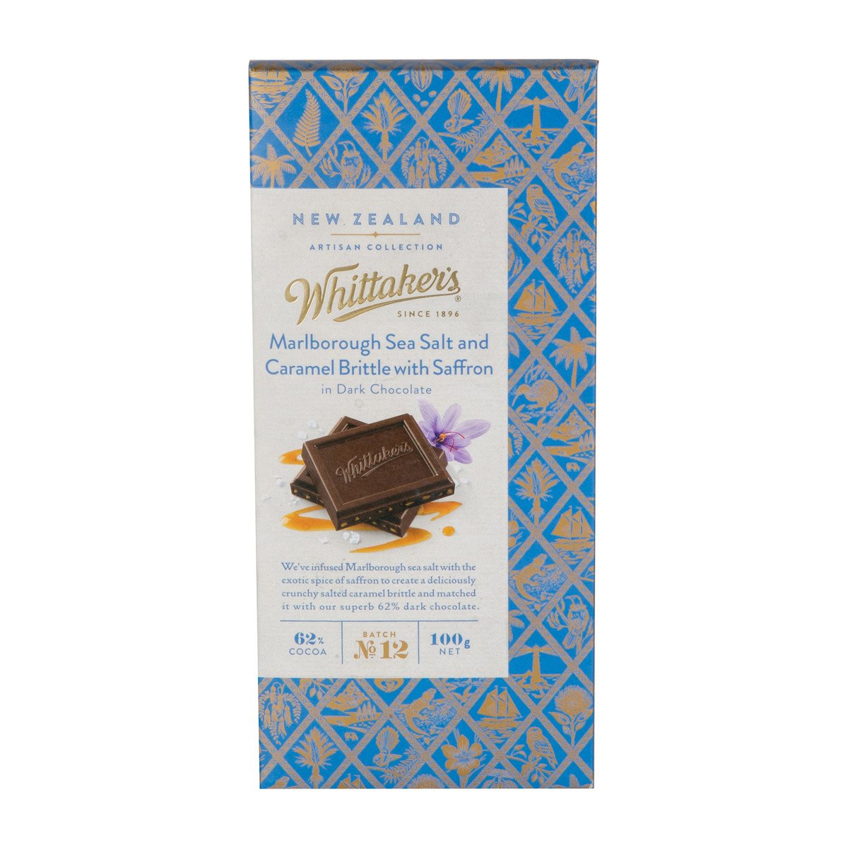 Whittakers Marlborough Sea Salt And Caramel Brittle With Saffron Dark Chocolate 100g Online At 8409