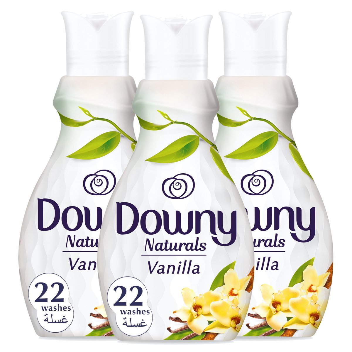 Downy Naturals Concentrate Fabric Softener Vanilla Scent 3 x 880 ml