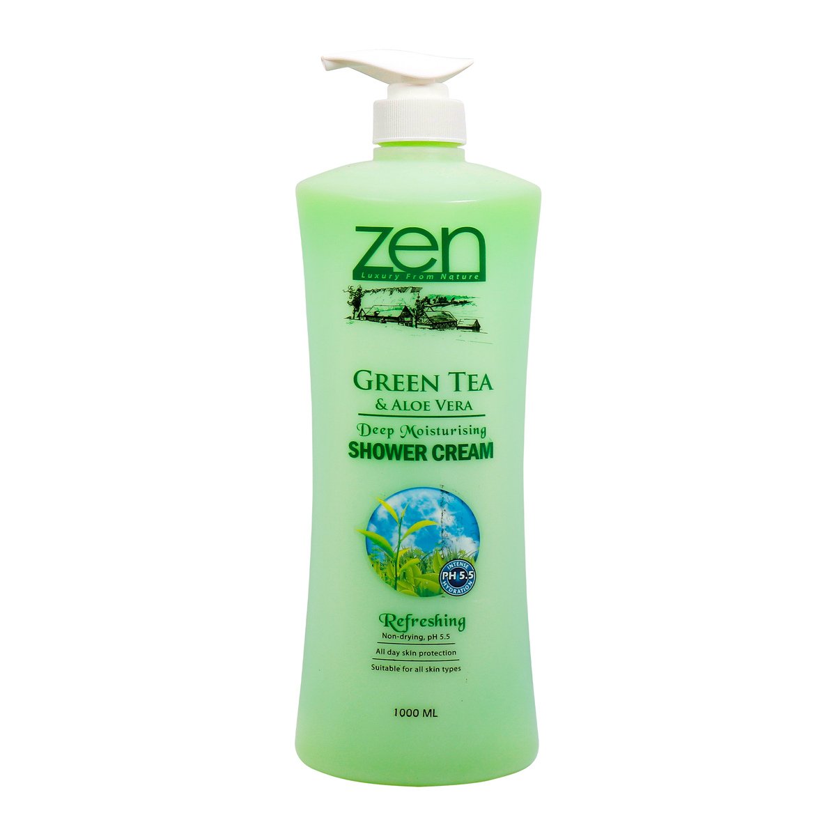 Zen Shower Cream Green Tea & Aloe Vera 1Litre Online at Best Price