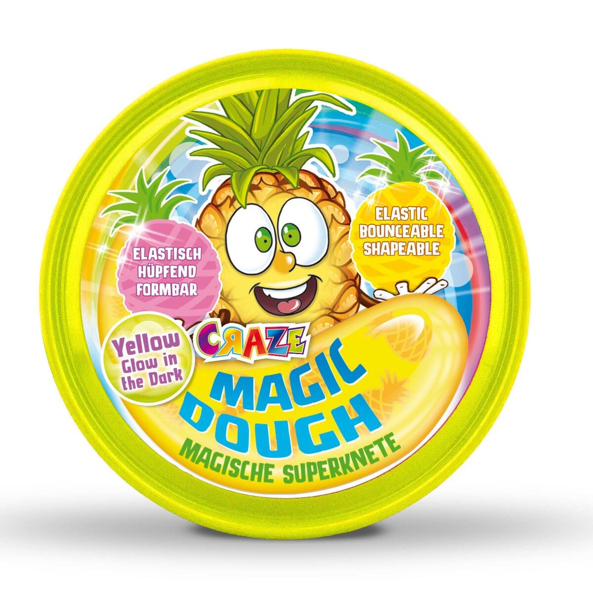 Craze Magic Dough - Pinapple - Glow In Dark - Yellow 12857