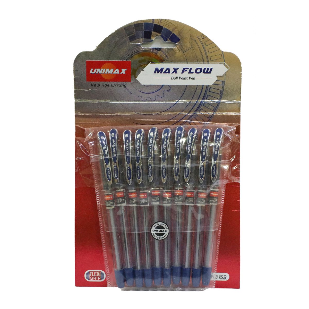 Unimax Ball Point Pen Max Flow Blue 10pcs