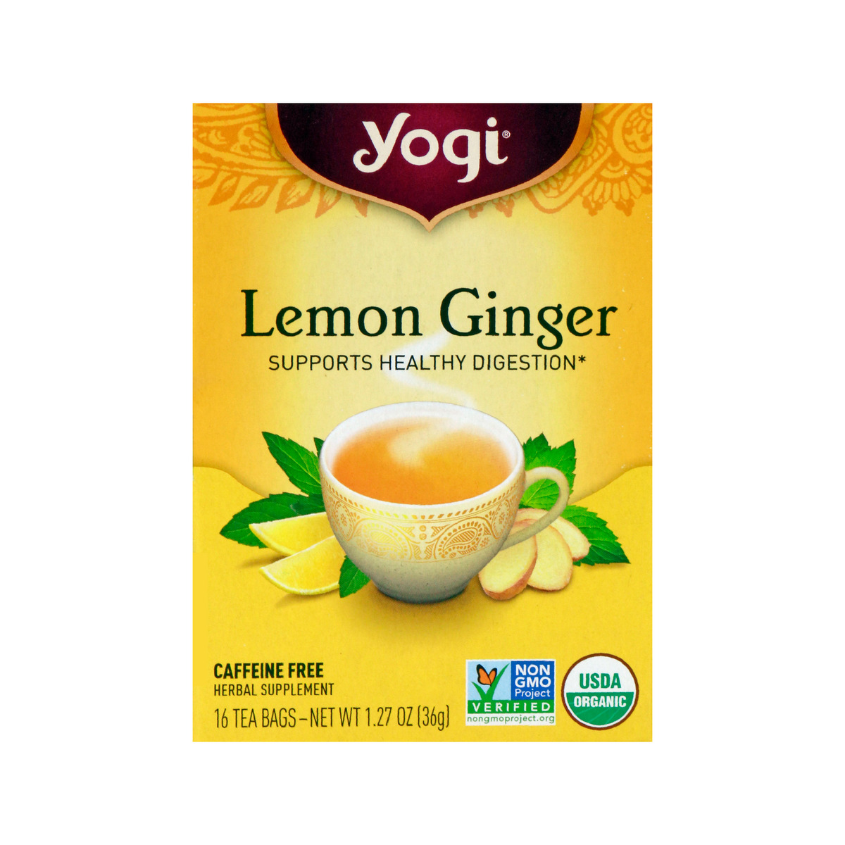 Yogi Organic Lemon Ginger 16 Teabags Online At Best Price Speciality Tea Lulu Qatar 3419