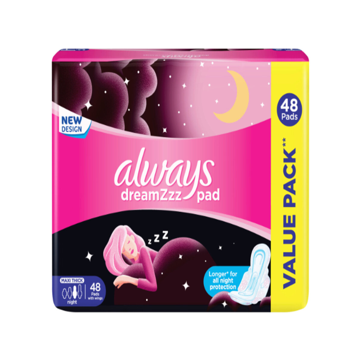 Always Napkin Total Protection With Wings Large Value Pack 48pcs Online at  Best Price, Sanpro Pads