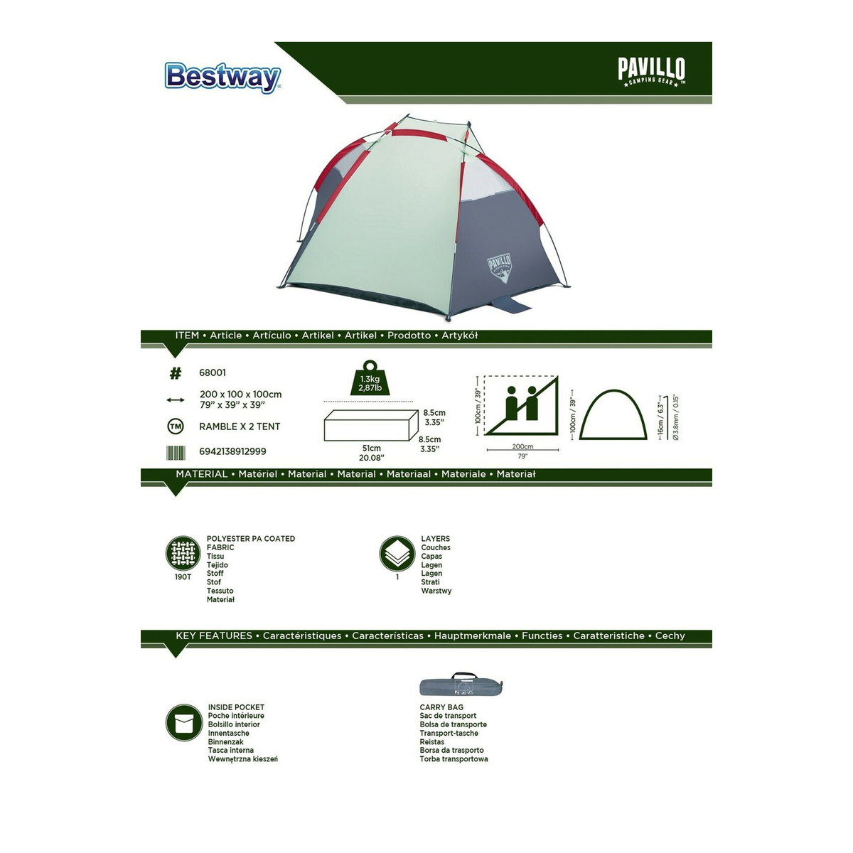 Bestway Ramble Tent 68001