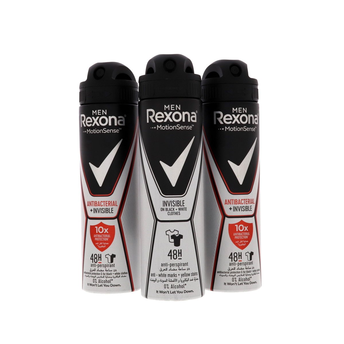 Rexona Men Antibacterial + Invisible Antiperspirant Assorted 3 x 150 ml