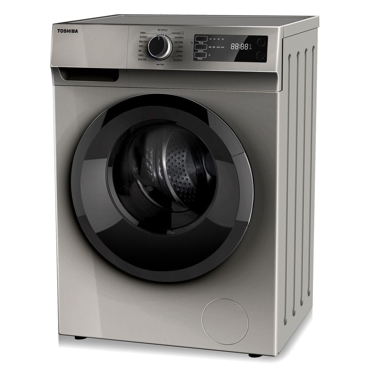 Toshiba Front Load Washing Machine, 8 kg, 1200 RPM, 16 Programs, Silver, TW-H90S2A(SK)