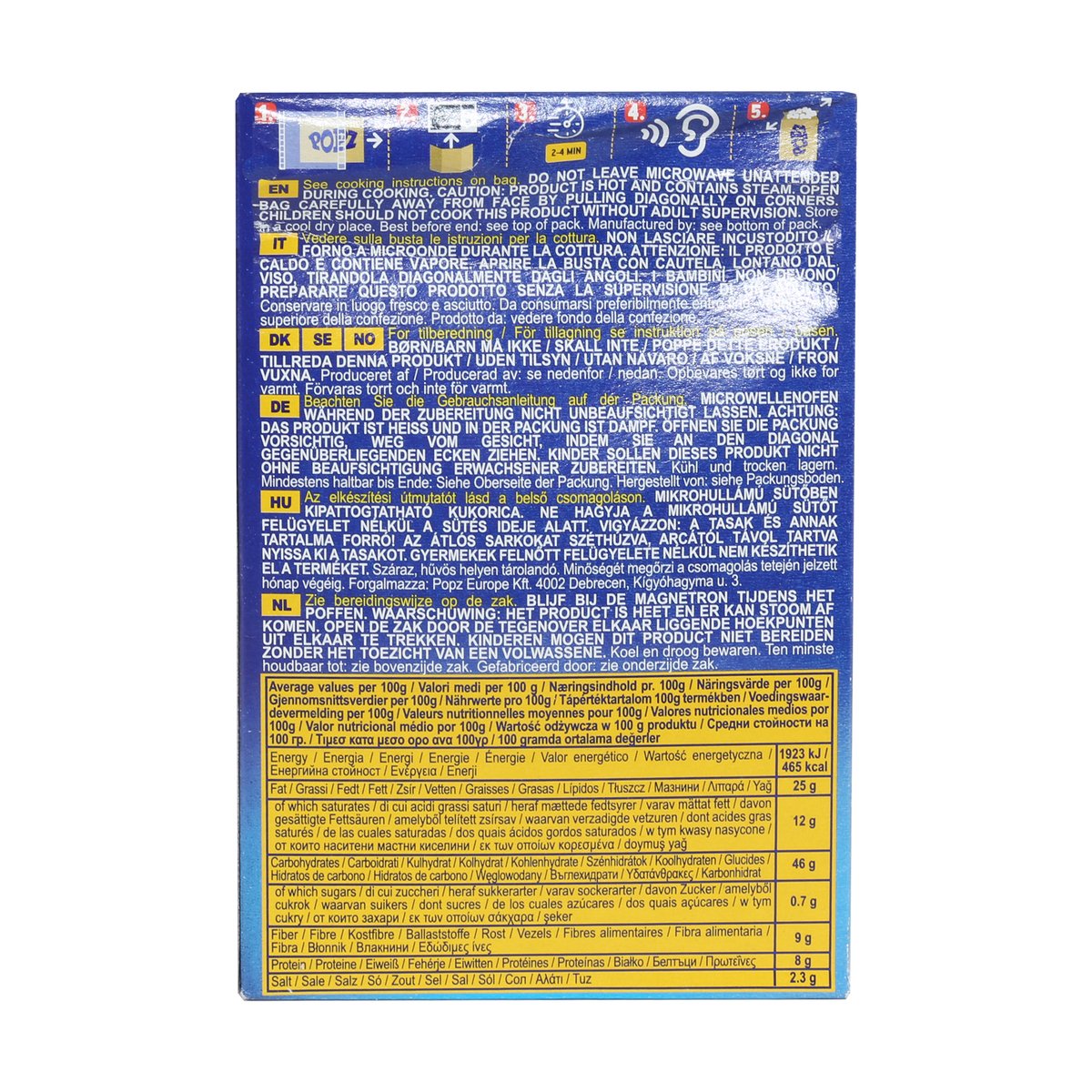 Popz Microwave Popcorn With Butter Flavour 270 g