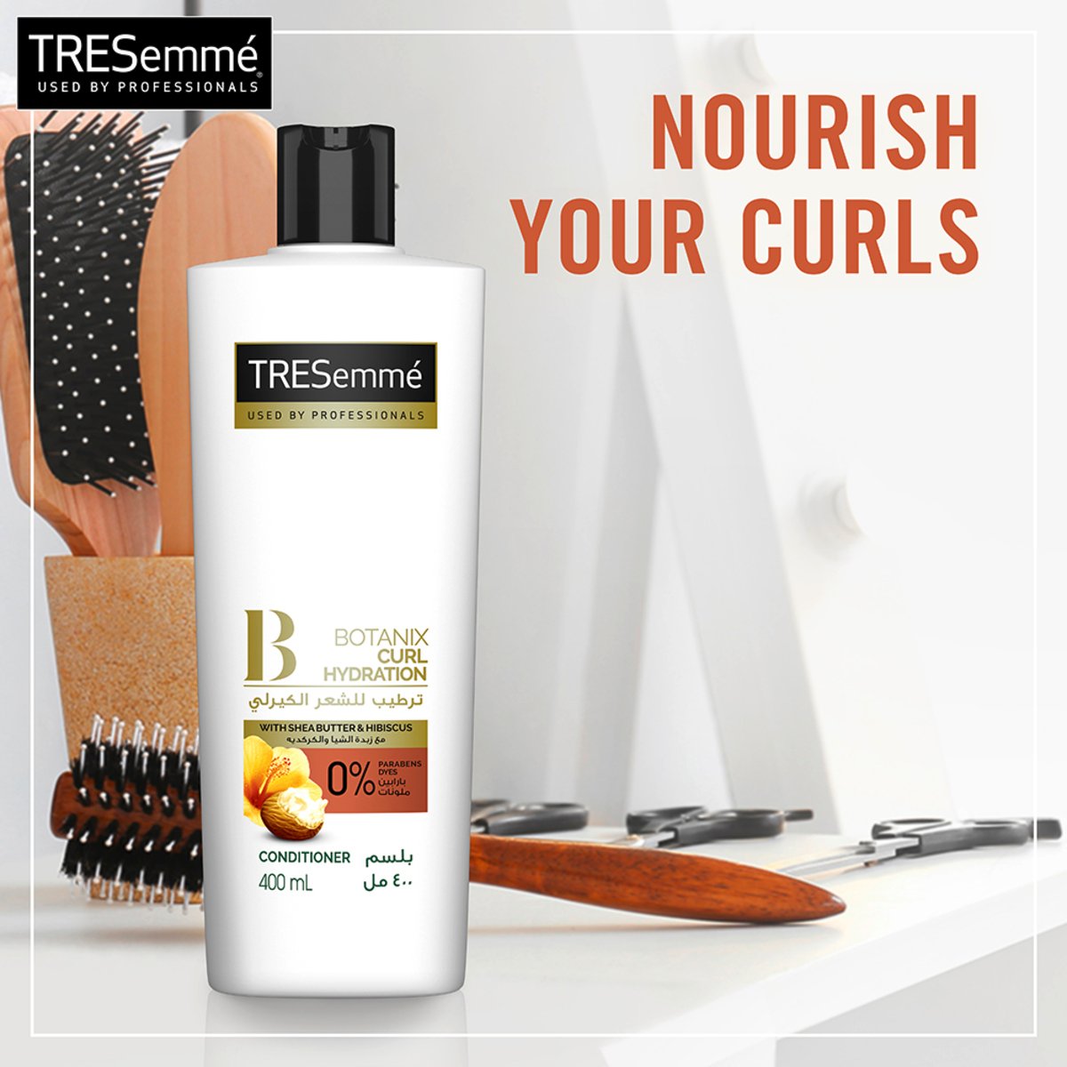 TRESemme Botanix Natural Conditioner for Curl Hydration with Shea Butter & Hibiscus 400 ml