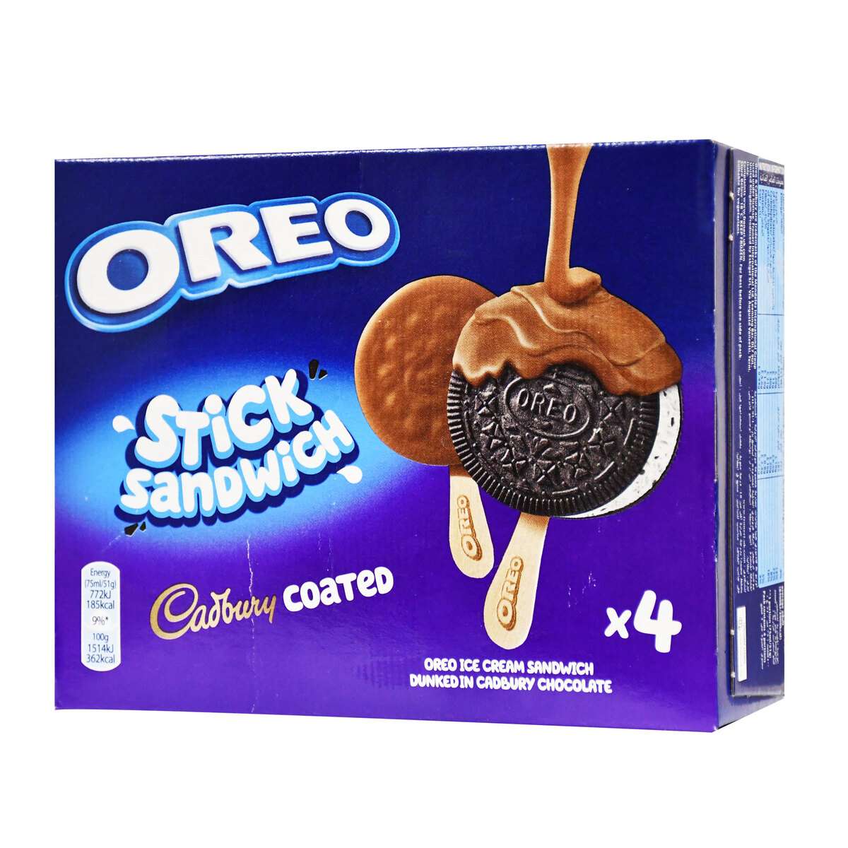 Oreo Cadbury Coated Ice Cream Sandwich Stick 4 x 75 ml