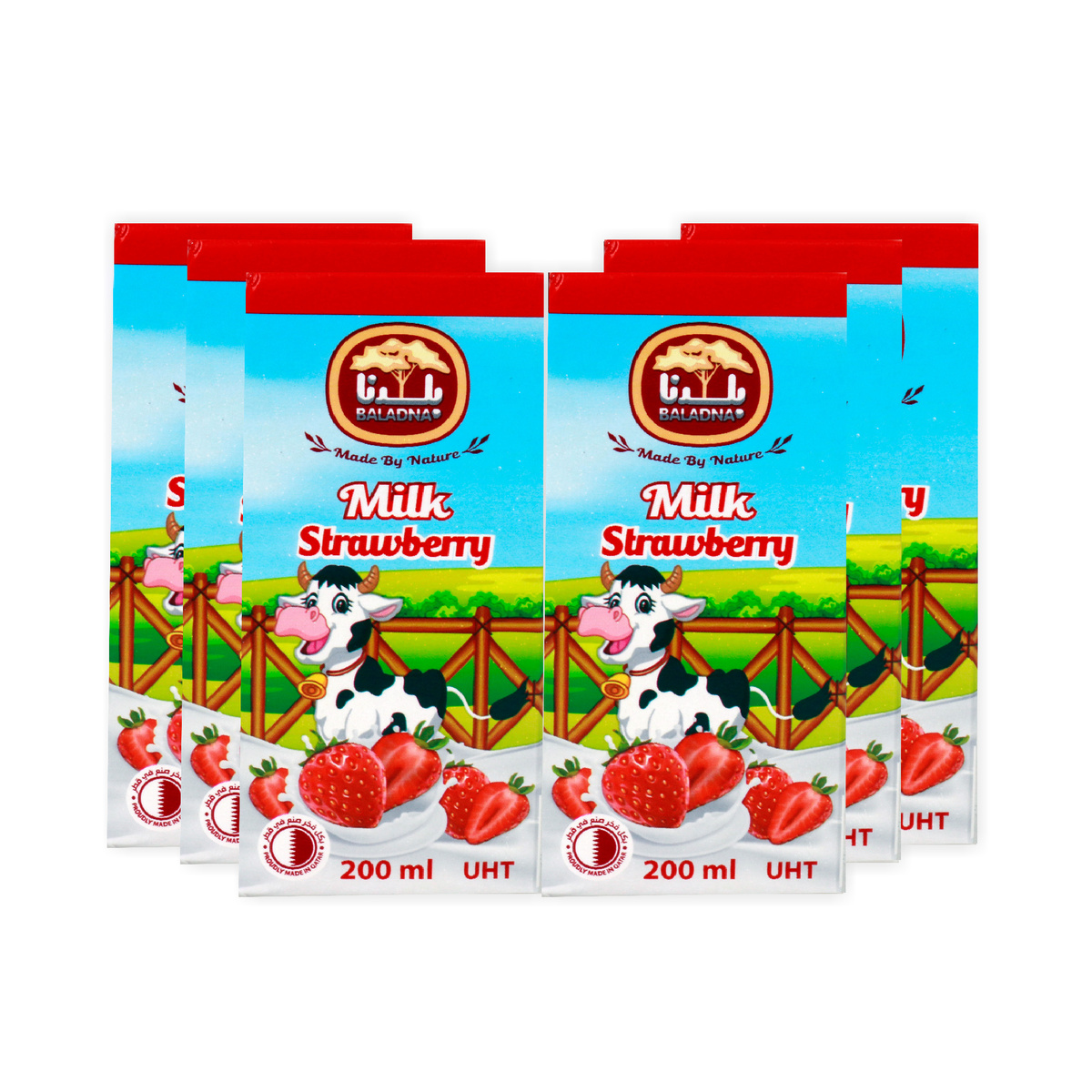 Baladna UHT Flavored Milk Strawberry 200ml 5+1