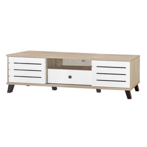 Maple Leaf Home TV Cabinet Wooden TV5055 Size: L160 x W40 x H50cm Oak & White