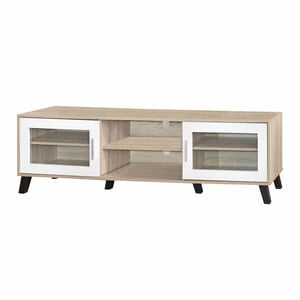 Maple Leaf Home TV Cabinet Wooden TV6049NM Size: L180 x W40 x H50cm Oak & White