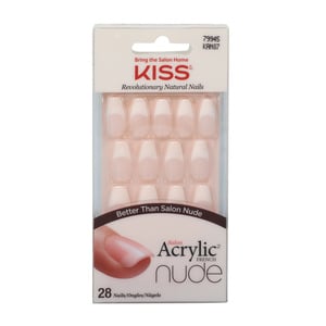 Kiss Acrylic French Nude Nails KAN07 28 pcs