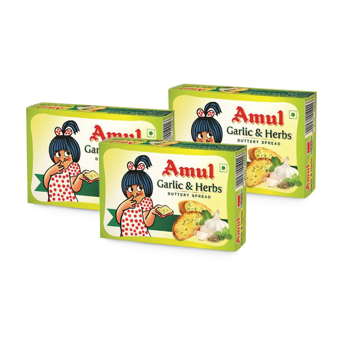 Amul Salted Butter Garlic & Herbs 3 x 100 g